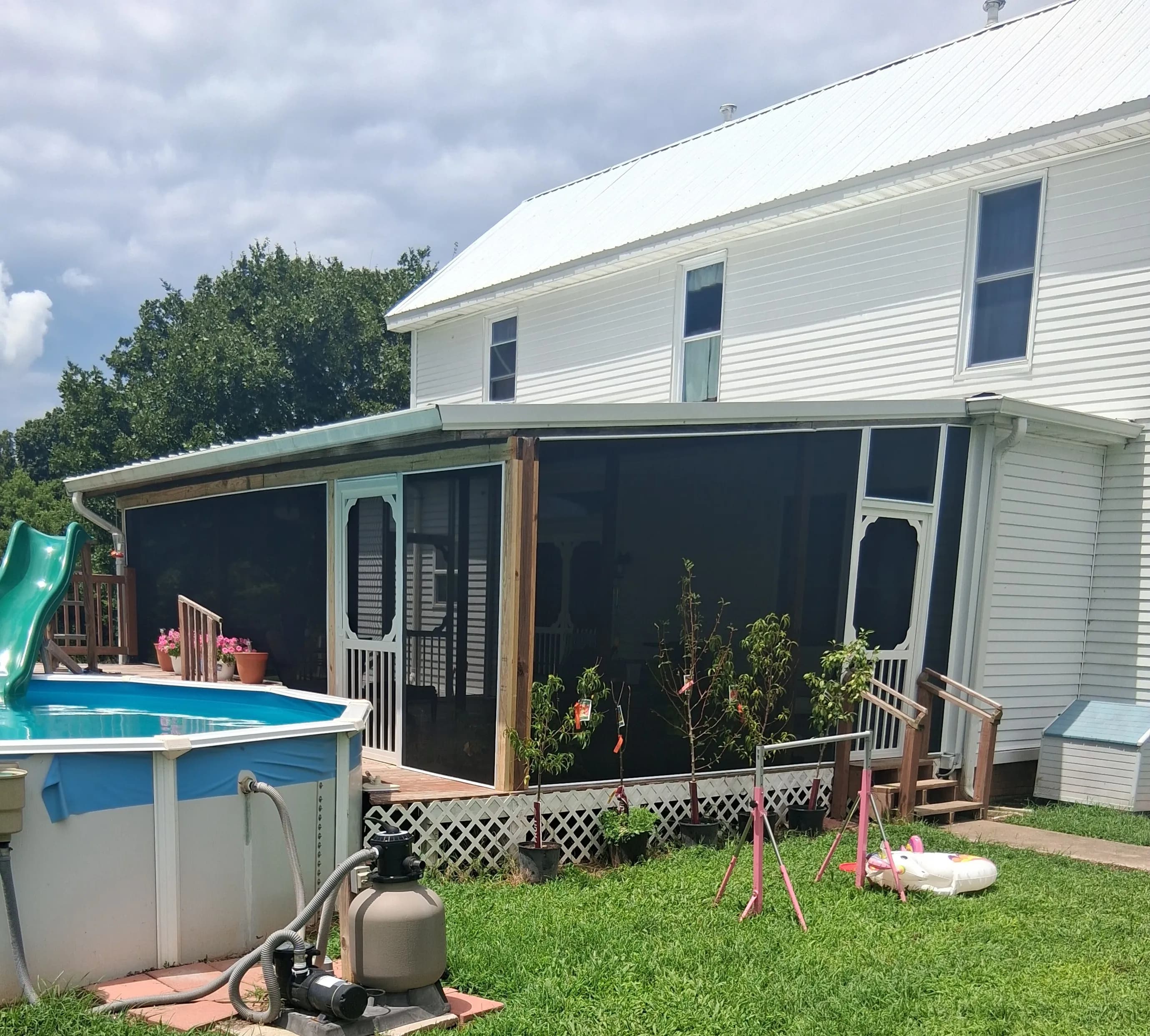 Project Screened-In Deck Built Right Next to the Pool image