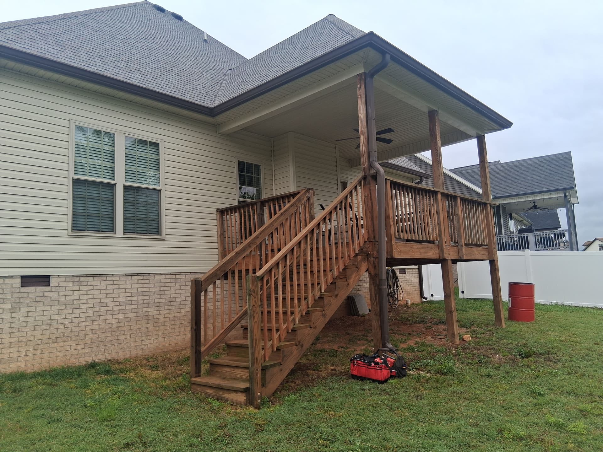 Deck Screen Enclosure with Privacy Screening in The Farmington Subdivision image