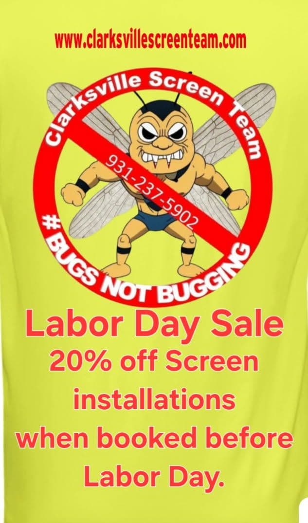 Labor Day Sale 20 Percent Off Screen Installations image